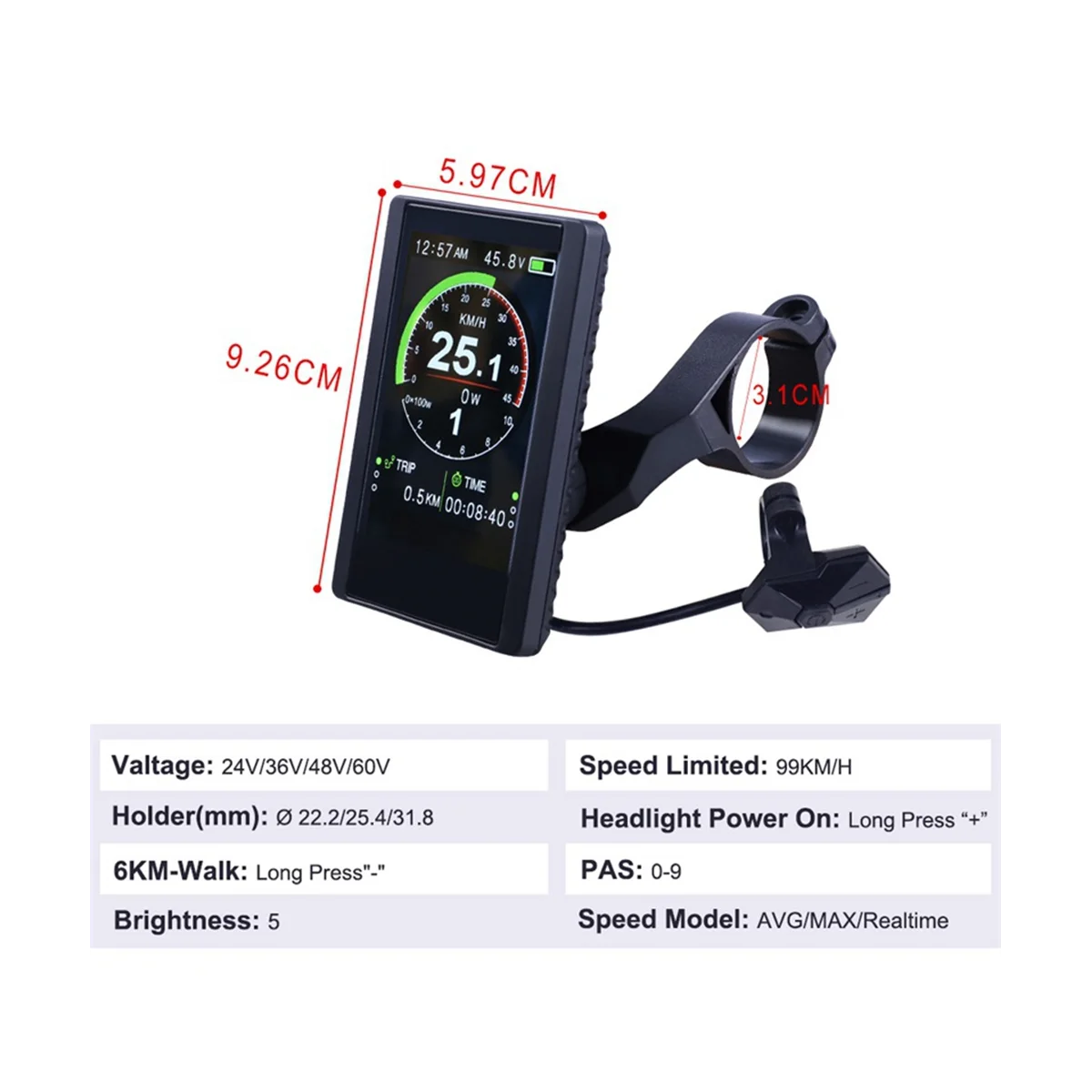 Screen Display Speedometer P850C 9-Level Assist for Bafang Electric Bicycle BBS01B BBS02B BBSHD