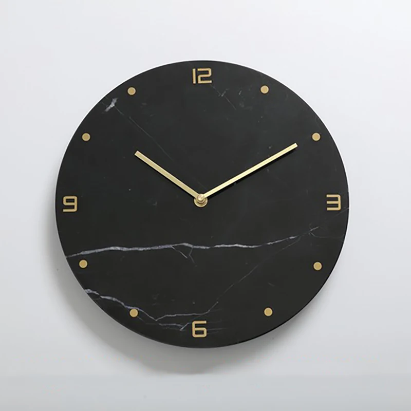 Large Wall Clock Natural Marble Clocks Color:F;Sheet Size:12 inch
