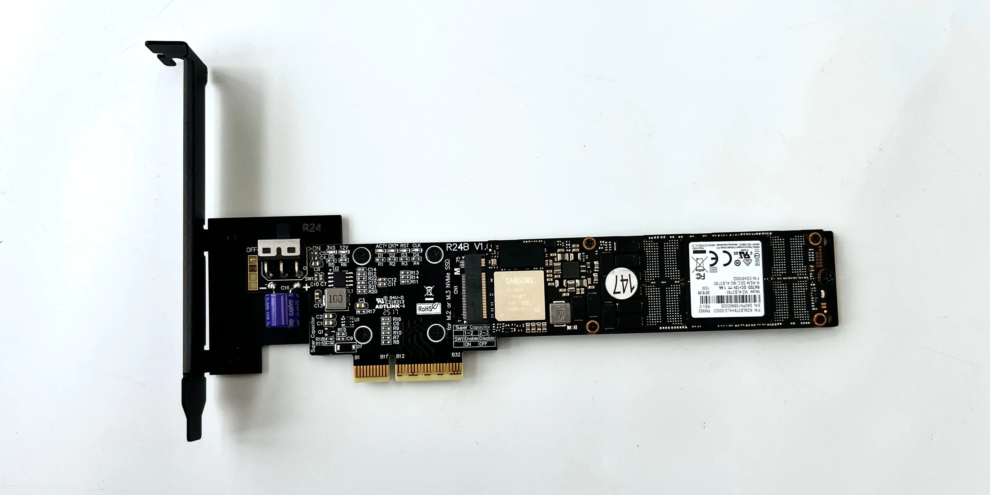 Für PCIe 5.0 Riser Adapter PCI-E x4 zu M.2 NVME SSD Karte mit Halterung Gen5 M.2 2280 22110 NVMe zu PCI Express 4x Konverter – Detail 14
