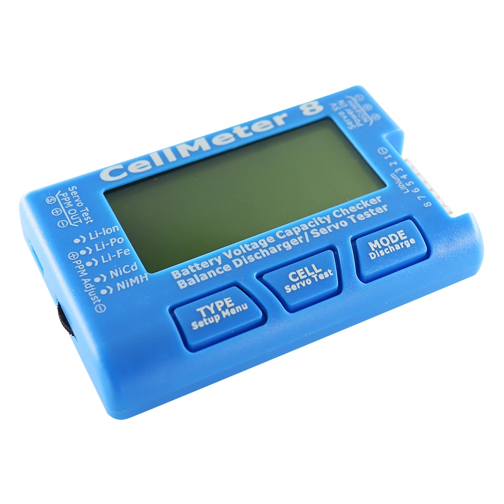Battery Tester RC CellMeter-7 Digital Battery Capacity Checker LiPo LiFe Li-ion Nicd NiMH Battery Voltage Tester Checking CellMeter7 Cellmeter8