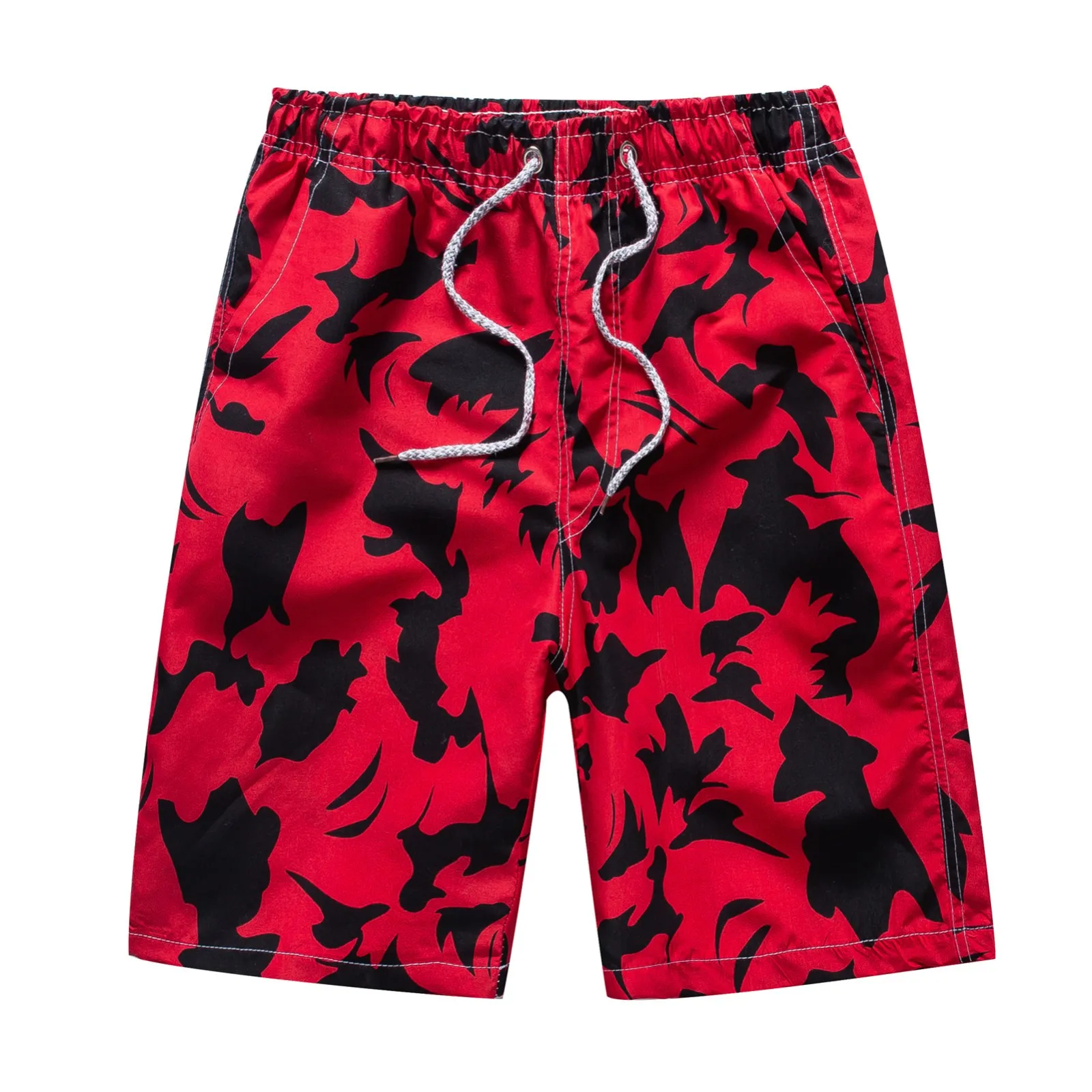 

Y2k Vintage Board Shorts For Men Drawstring Double Pocket Swimming Trunks Hawaiian Breeches Knee Shorts Casual Daily Beachwear