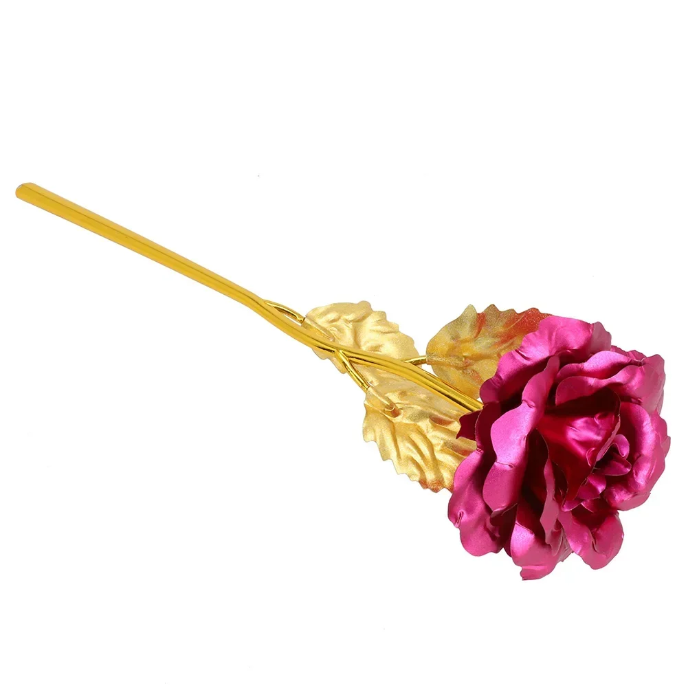 24K Gold Plated Eternal Rose - Elegant Faux Floral Decoration for Weddings, Valentine's Day, and Mother's Day Gifts