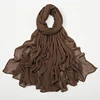 Nouveauté froissé rayonne Hijab femmes musulman écharpe châles solide Foulard enveloppes grande taille plaine islamique Turban bandeaux Foulard