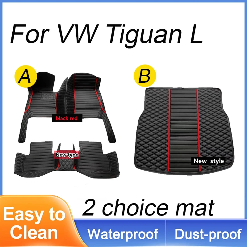 

Автомобильные коврики для VW Tiguan L 2017-2023 20018 2019 2020 2021, индивидуальные автомобильные подставки для ног, задняя крышка интерьера