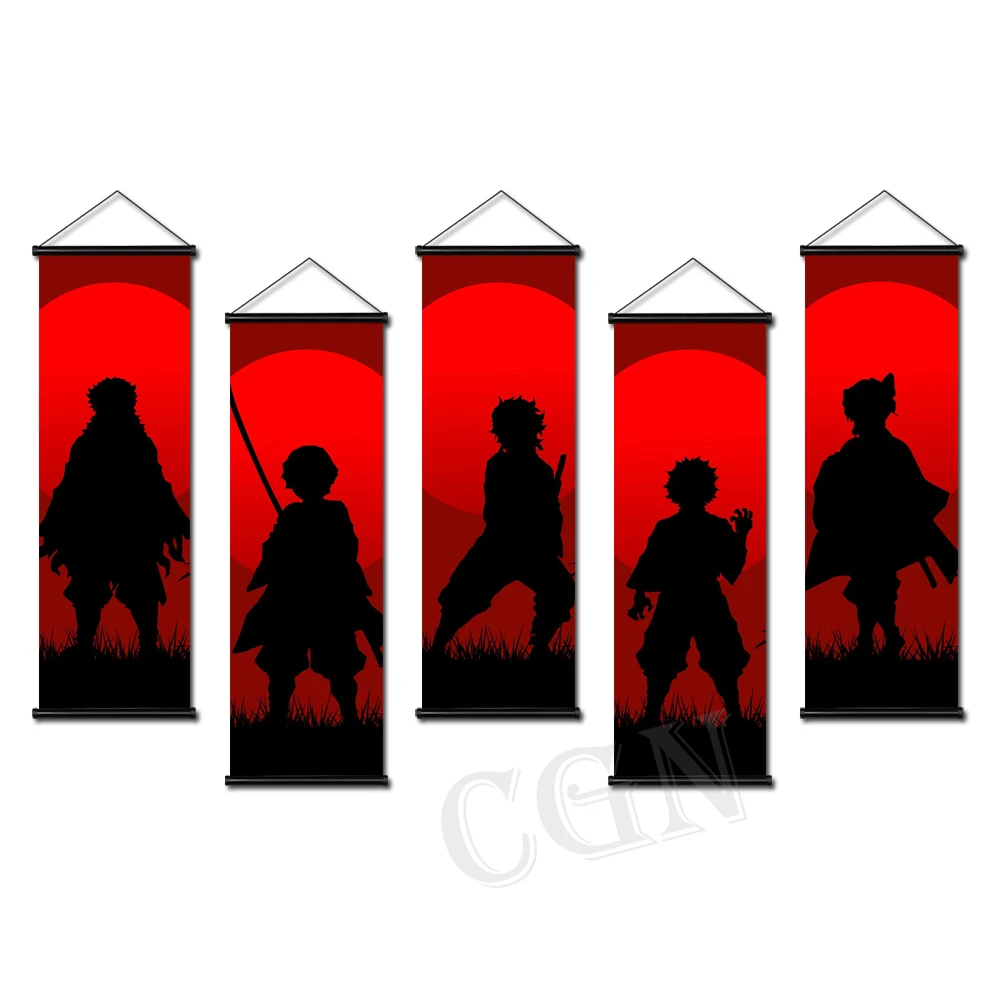 

Demon Slayer Scrolls Painting Tsuyuri Kanawo Pint Rengoku Shinjurou HD Posters Canvas Wall Art Hanging Picture Home Room Decor