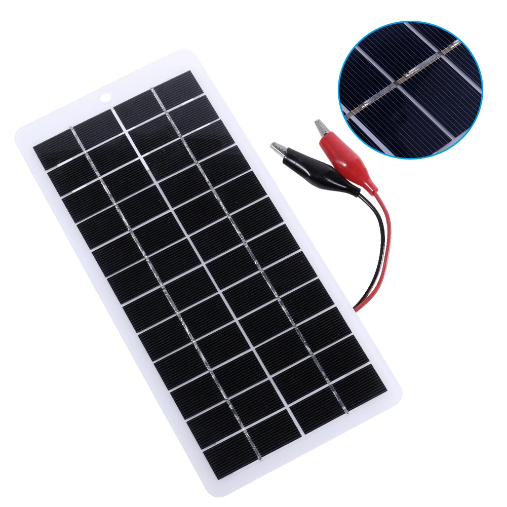 10W 12V Polysilicon Solar Panel Outdoor Emergency Power Bank with Carabiner Solar Battery Charger Portable for Outdoor Lamp Pump