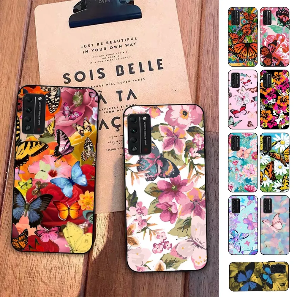 

Spring Butterfly flower Phone Case For Huawei Honor 10 lite 9 20 7A pro 9X pro 30 pro 50 pro 60 pro 70 pro plus