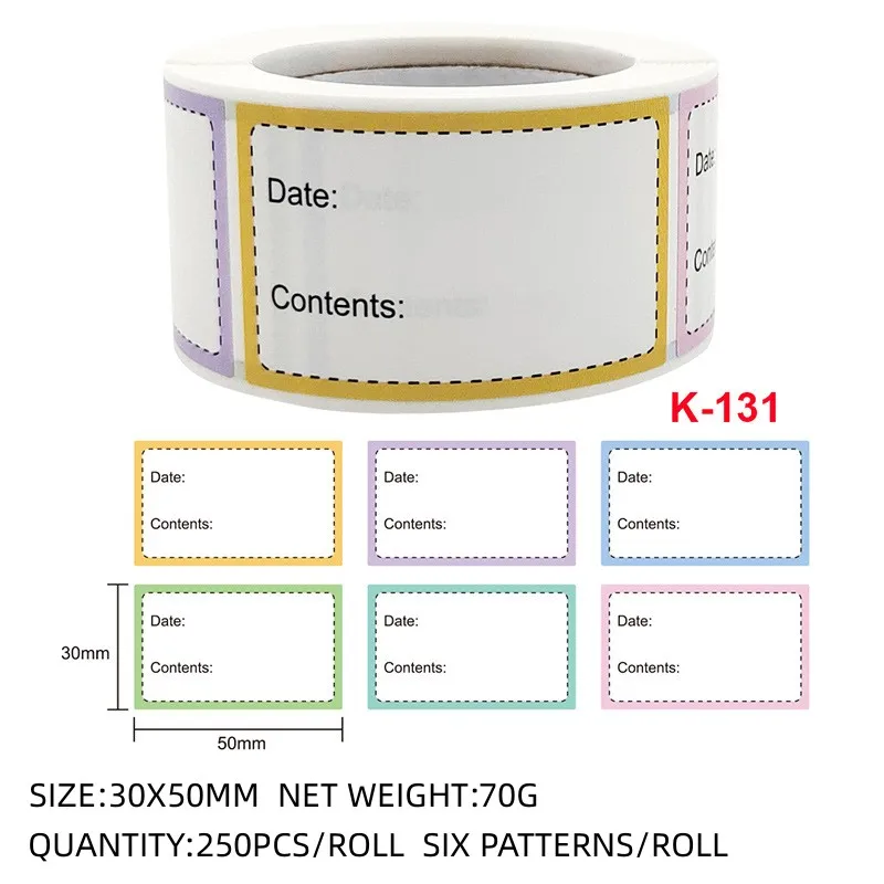 Label Stickers Kitchen Date Roll Paper Label Waterproof Food Storage Stickers Removable Storage Sticker Freezer Labels