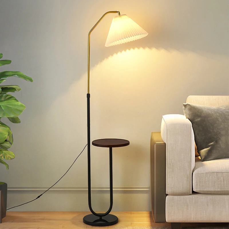 

Scandinavian floor lamp Fabric modern minimalist shelf floor lamp living room bedroom coffee table bedside study lamp
