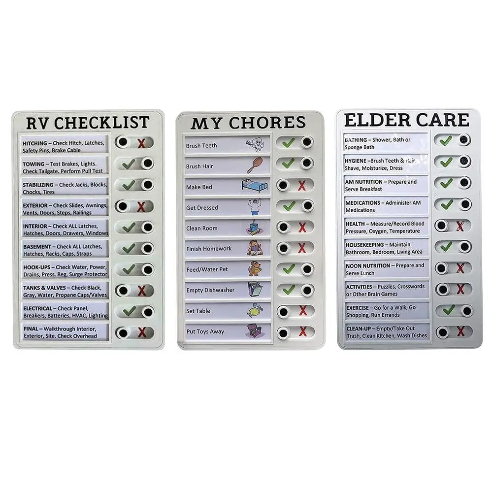 1Pc Rv Checklist Memo Portable Plastic Note Board Daily Listing Detachable Reusable Memo Board