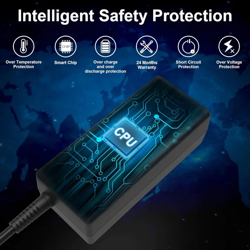 High-Performance 65W Laptop Charger with Power Cord