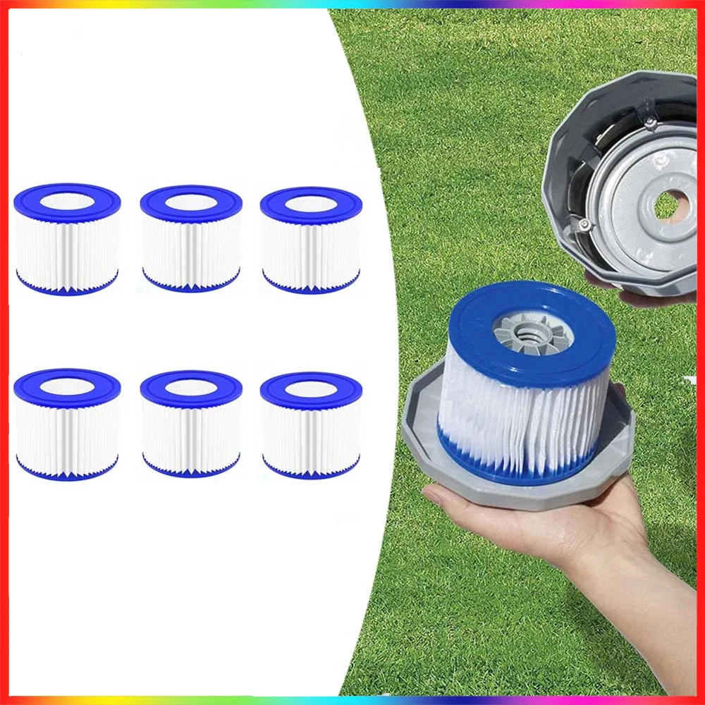 6pcs Filters For Lay Z Lazy Hot Tub Spa Pool Miami Vegas Monaco Cartridge Filters VI Outdoor Garden Spas Pool Cleaning Tool
