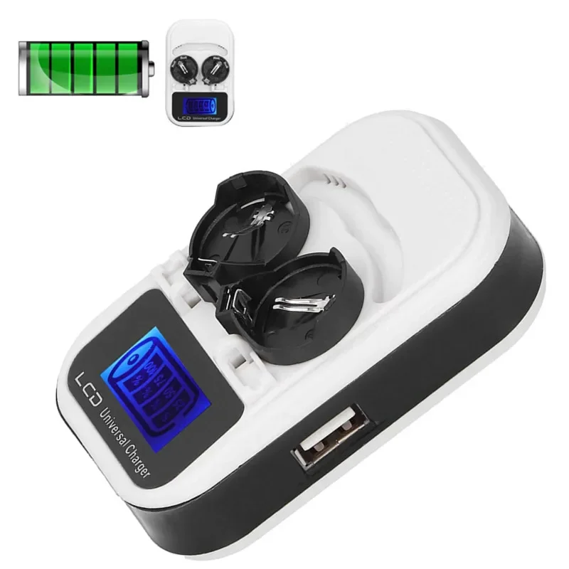 Battery Charger LCD Button USB Multi-function LIR 2025 2032 ML 2025 2032 Coin Cell