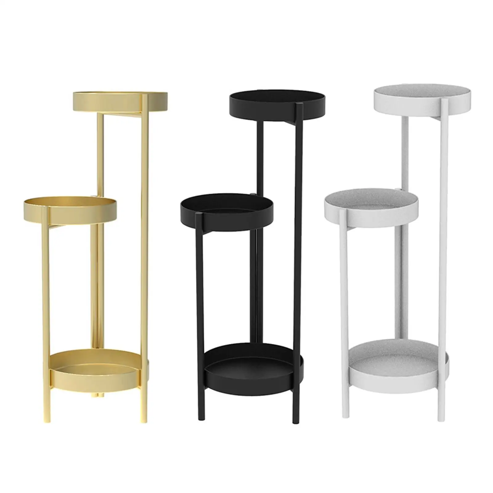 

Modern Corner Flower Pot Shelf 3 Tier Metal Plant Stand for Dining Room Living Room Decoration