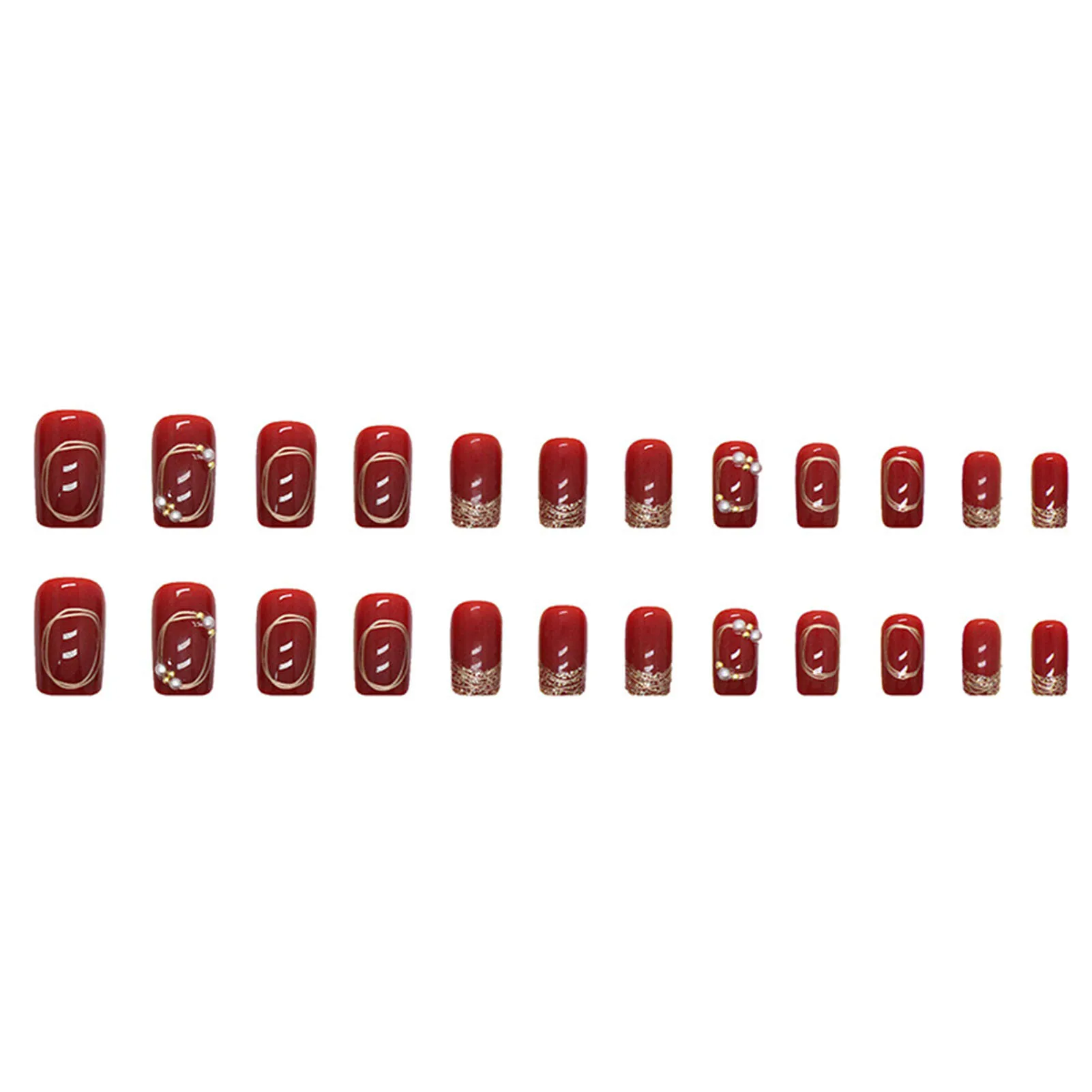

New Year Wine Red Manicure Recyclable Full Cover Nail Sticker for Women and Girls Manicure DIY Art