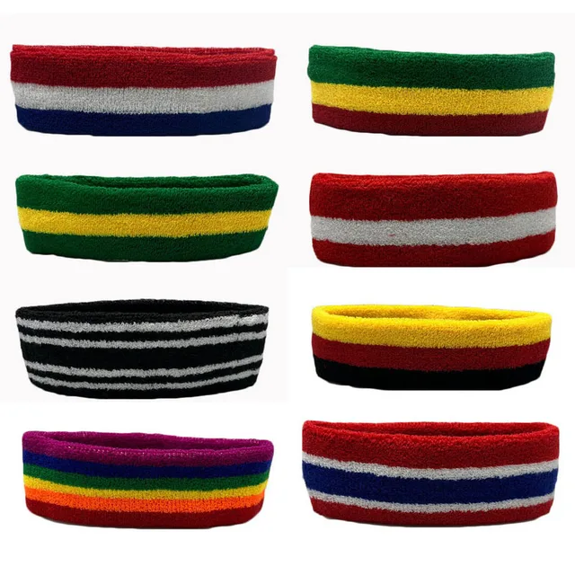 Men Women Sport Wristbands For Tennis Yoga Headband Volleyball Wrist Brace Guard Basketball Fitness Towel Sweatband Head Band 3