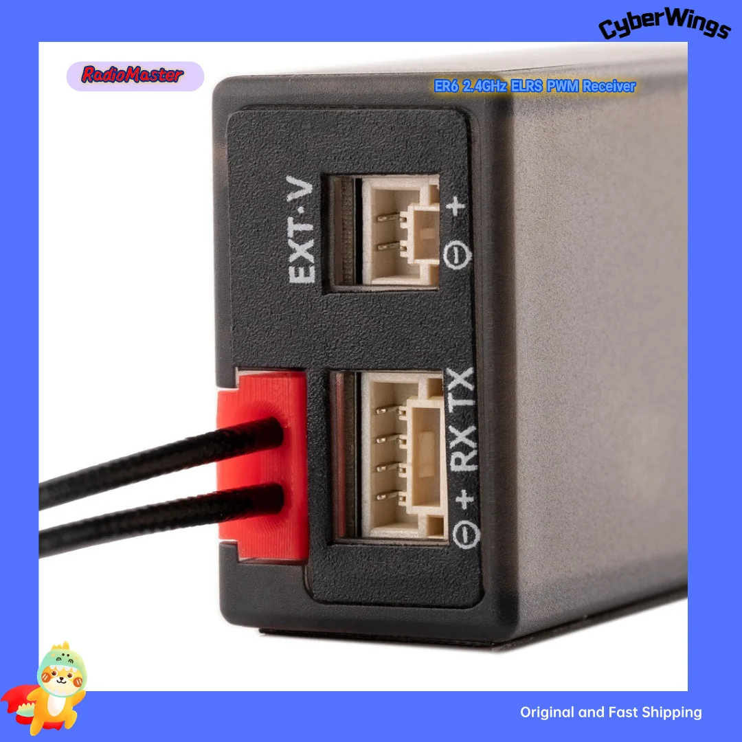 Récepteur RadioMaster ER6 ELRS 2.4GHz PWM 6 canaux pour voilure fixe