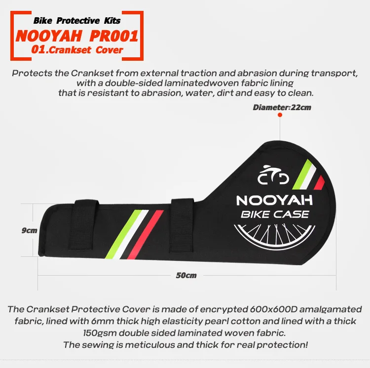 NOOYAH Fahrradtaschen-Schutzsets Fahrradrahmen-Schutzsets MTB-Rennrad-Zubehör Fahrradkette-Kurbelgarnitur-Gabelabdeckung – Detail 9