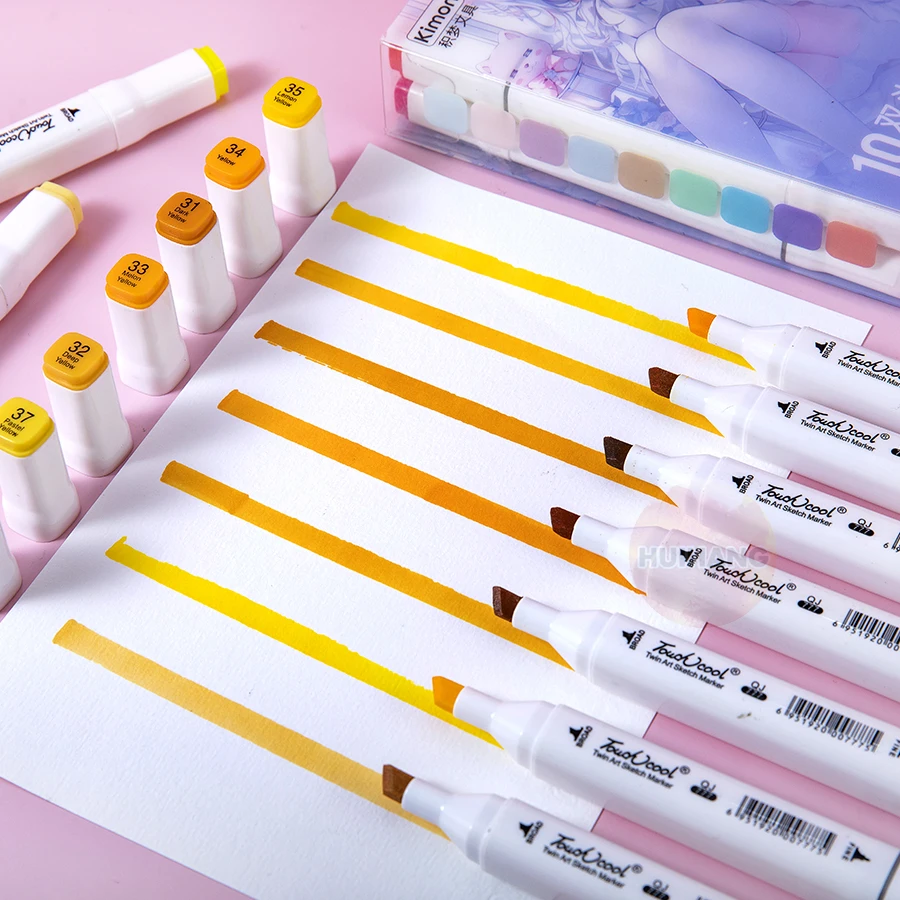 Skin colors markers set, double head brush and wide pen, suitable for professional artists painting sketch illustration portrait 2