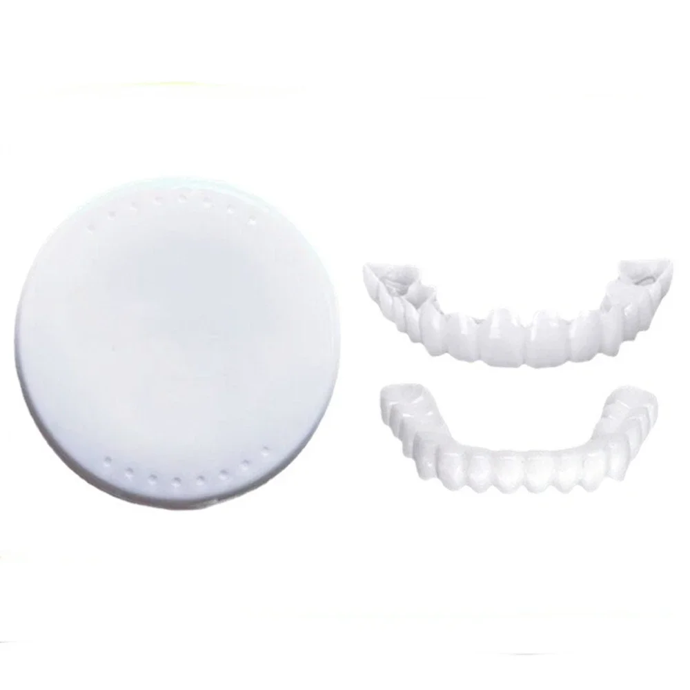 Upper Lower Fake Teeth Cover Perfect Bright Veneers Comfort Fit Flex Dentures Braces Whitening Toy makeup toy,princess pretend toys