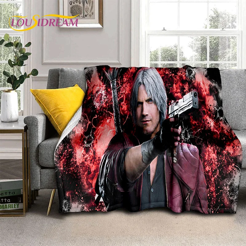 D-Devil May Cry Games DMC 게이머 HD 담요, 부드러운 스로우 담요, 가정 침실 침대 소파, 피크닉 여행 사무실 커버 담요, 어린이