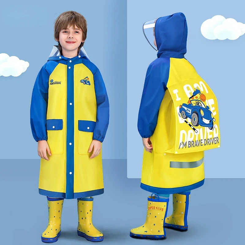 Children's Raincoat Boys' New Waterproof Fullbody Boys' Primary School