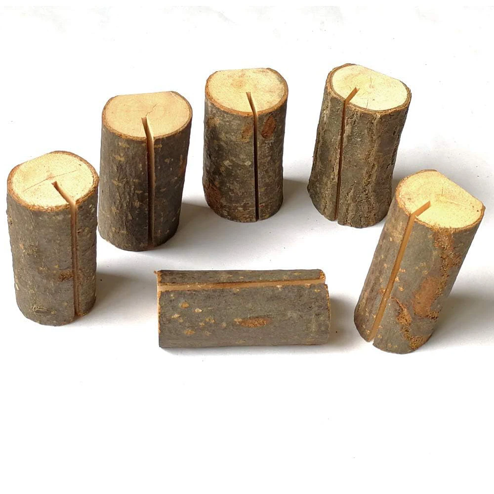Wooden Name Place Card Holder Stand Table Menu Wood Photos Natural Folder Rustic Clips Party Wedding Party Desktop Decor 10pcs