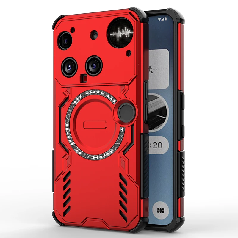 Mecha Heat Dissipation Phone Case with Air Cushion Anti-Drop Protection & Magnetic Grip