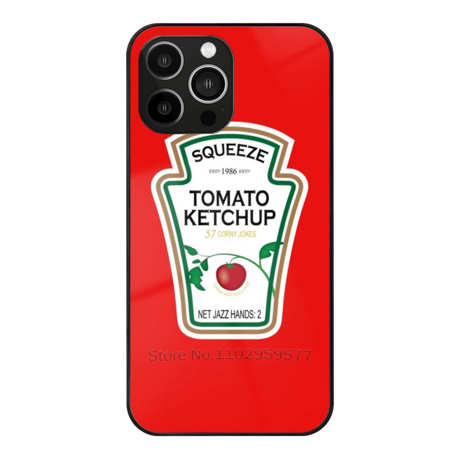 

Funny Ketchup Label Glass Phone Case For Iphone 15 14 11 12 13 Pro Xr X 7 8 Xs Max 6S 5S Plus Cover Ketchup Costume Halloween