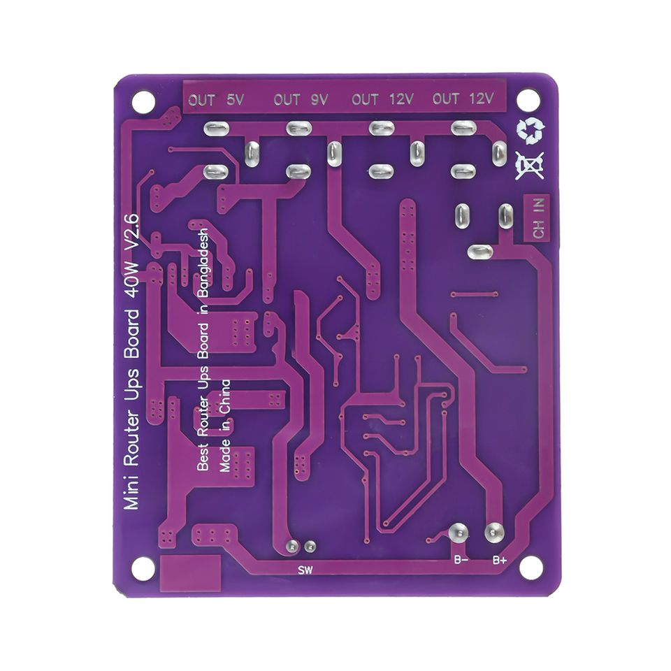 40W Uninterruptible Power Supply Module 4-Channel Output Battery Charging Board Mini Router UPS Power Module Battery Indicator