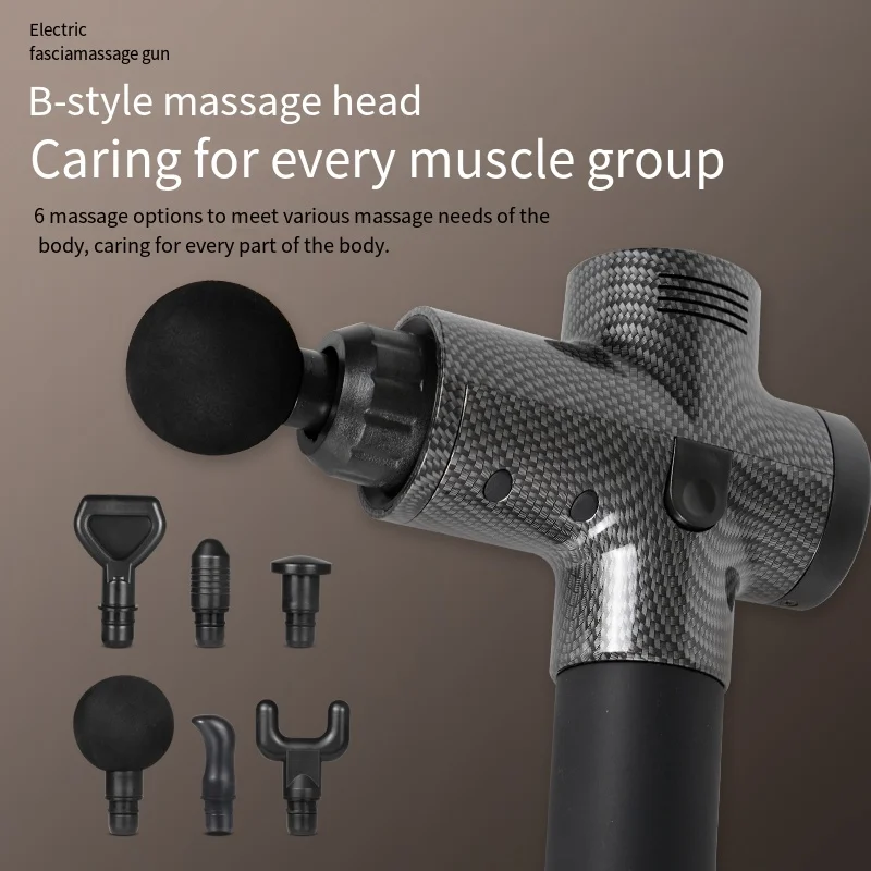 Electric Fascia Massage Gun Deep Tissue Body Muscle Relax Pain Relief Noise Reduction LCD Display for Neck Back Leg Fitness