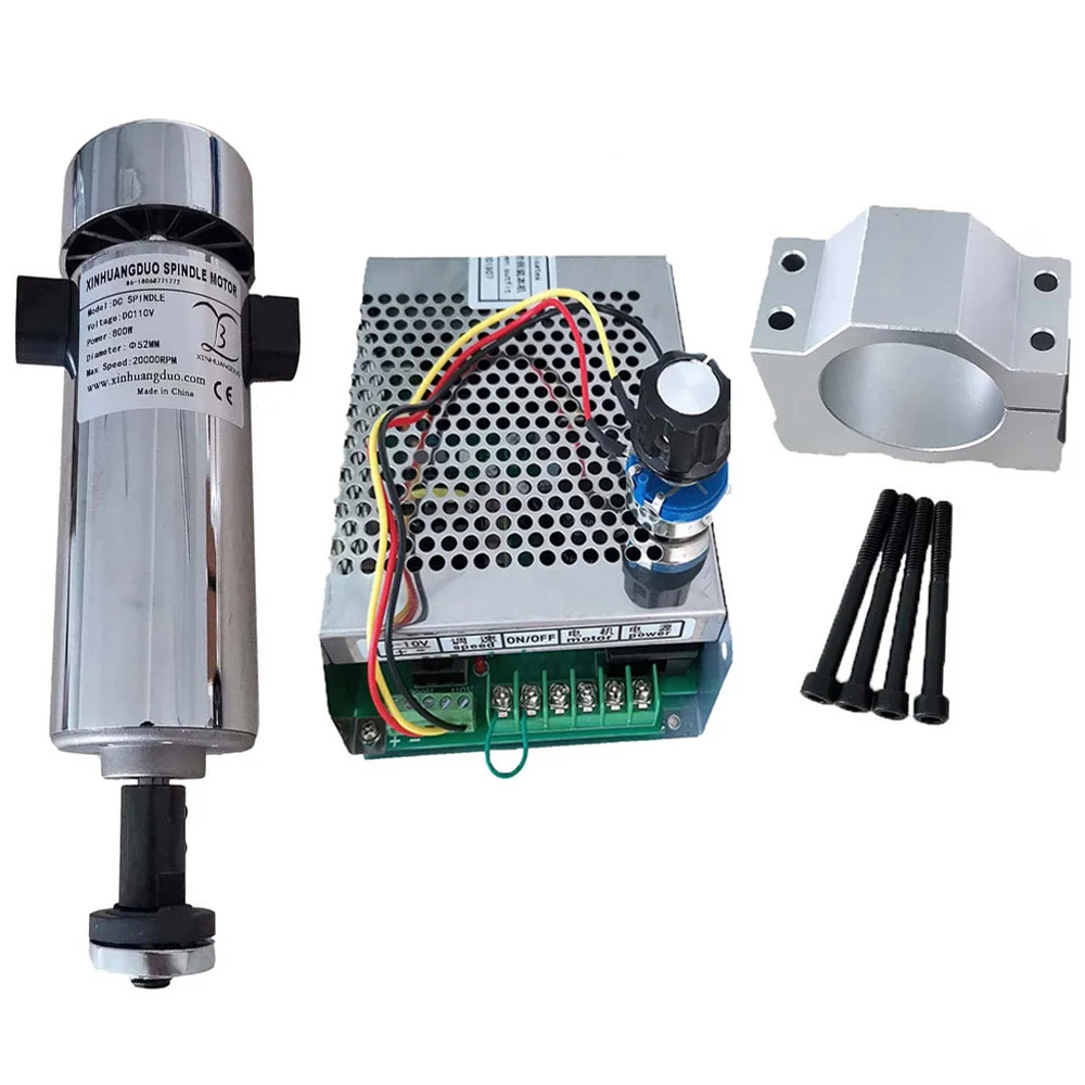

Air Cooled 0.8kw DC110V 20000RPM CNC Spindle Motor Kit Drill Chuck/ 800W Spindle Motor Power Supply Speed Governor for Engraving