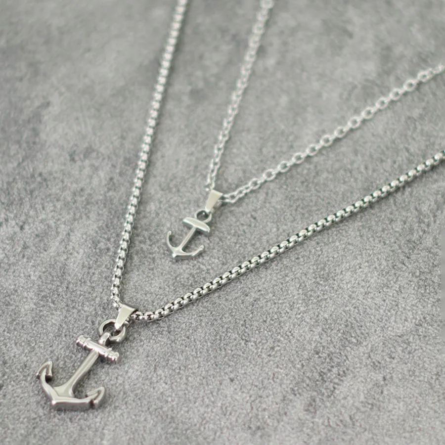 Stainless Steel Anchor Pendant Necklace for Men