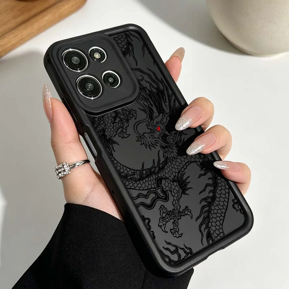 Luxurious Black Dragon Pattern Phone Case Cover