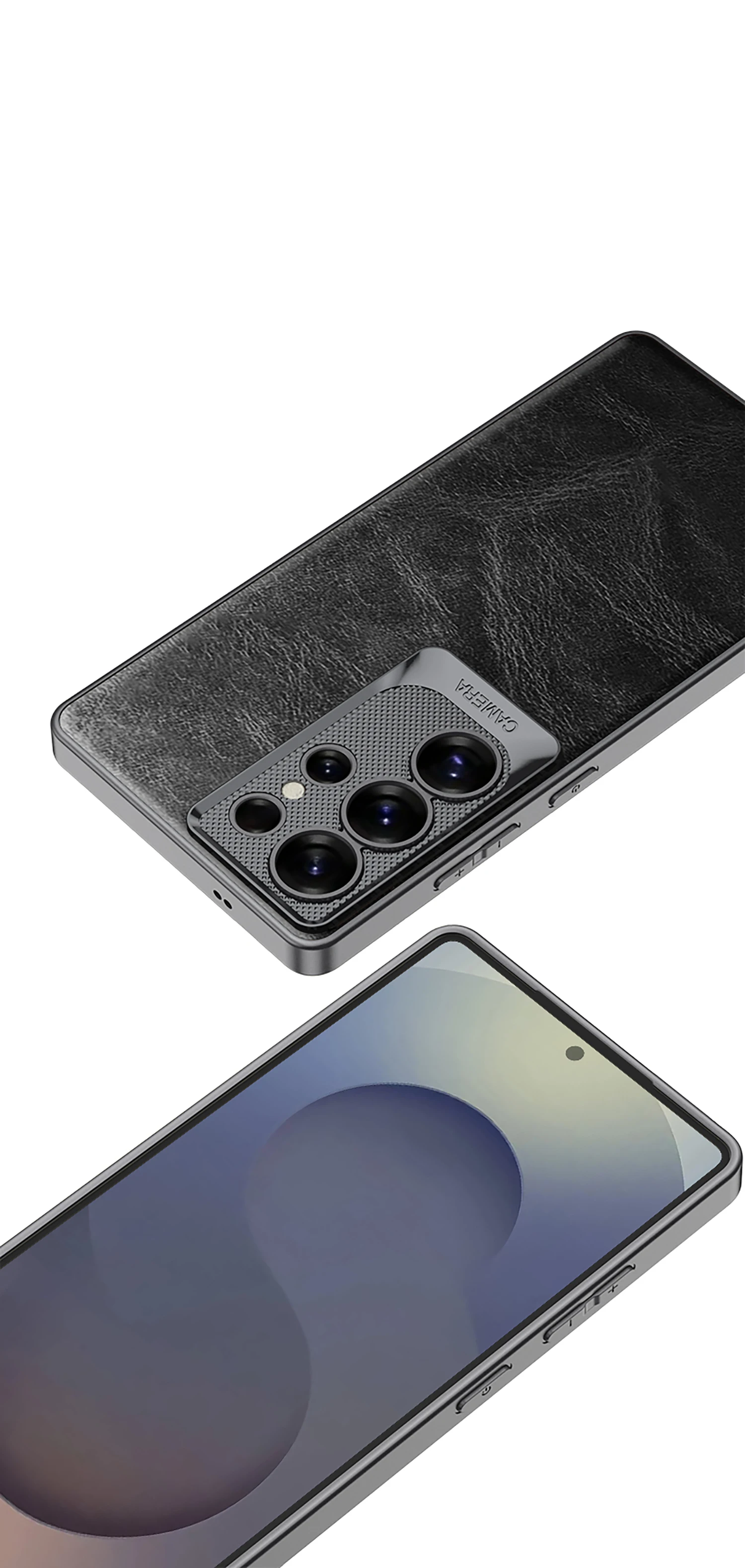 Luxury Oil Wax Leather Case For Samsung Galaxy S25 S24 S23 Ultra Plating Camera