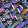 19 pcs/set Fantasy Galaxy Universe Planet Gold Silver Plated Washi Tapes Set Scrapbooking Diy Journal Masking Tape Deco Gift 2