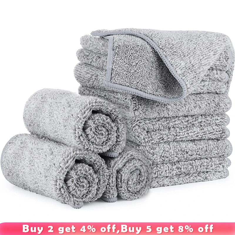 

Kitchen Towel Bamboo Charcoal Fibers Cleaning Cloths Dishcloth Household Cleaning Cloths Microfiber Towel Rags For Kitchen