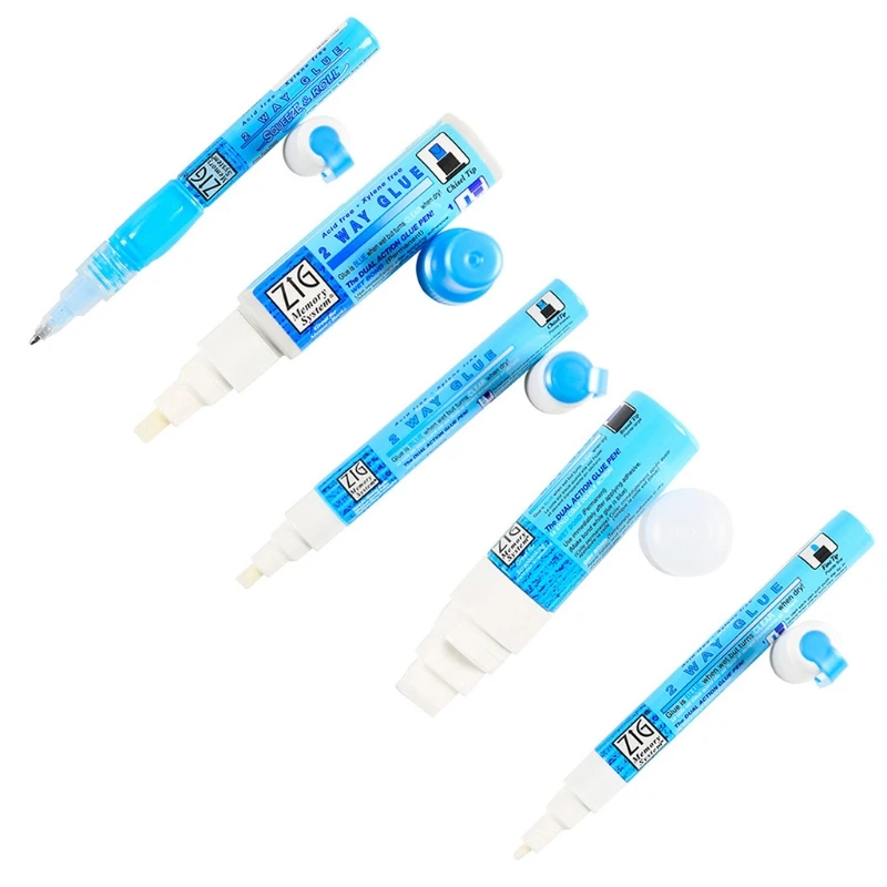 Zig Kuretake Memory System 2 Way Glue Pens Japan 1mm 2mm 4mm 15mm