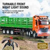 HUINA 1/18 RC Truck Container 9CH Alloy Remote Control High Hurdle Car Light Sound Body Can Be Separated Wood Transporter Gifts 2