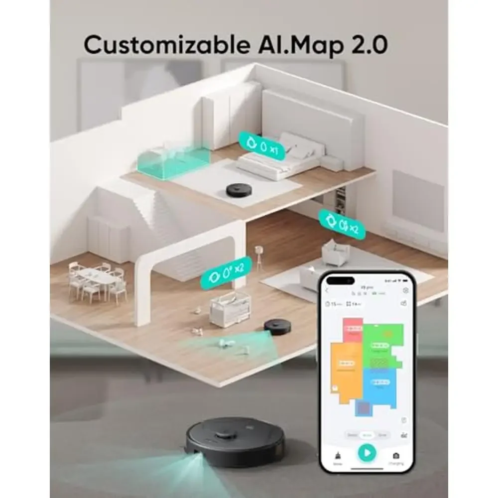 X8 Pro Robot Vacuum Self-Empty Station Twin-Turbine 4,000 Pa Suction Hands-Free Cleaning iPath Laser Pet Hair Deep Clean AI Map 5