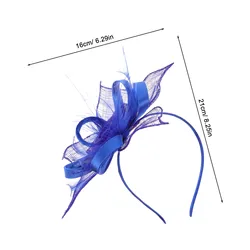 Elegant Green Retro Fascinator Hat with Organza Mesh for Women - Perfect for Weddings and Tea Parties (Blue)