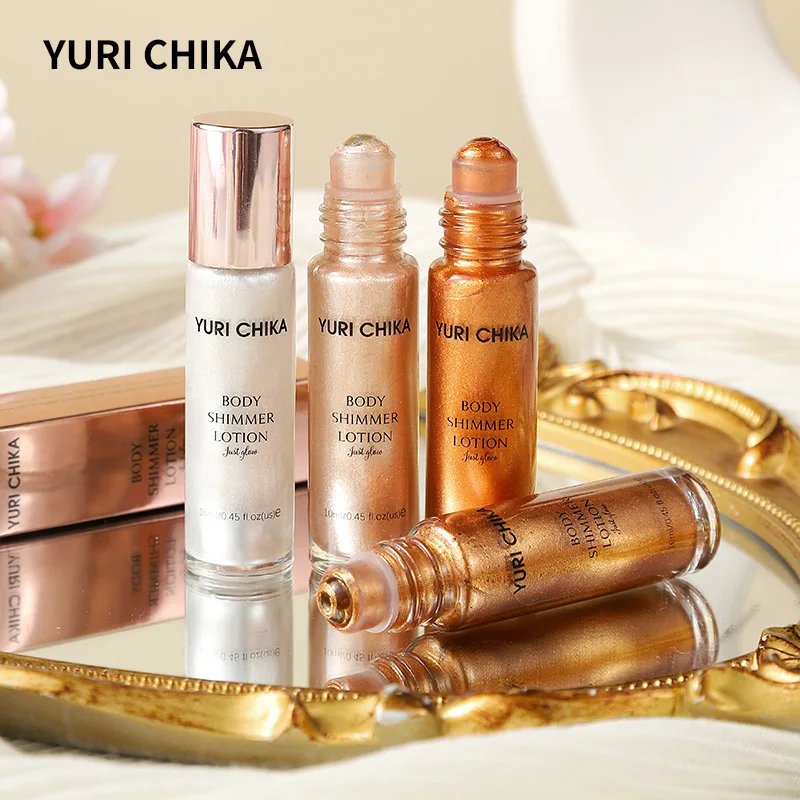 4 Color Shimmer Body Lotion Waterproof Sunscreen Lasting Brighten Skin Tone Fashion Beach Sexy Liquid Highlight Cosmetics 10ml