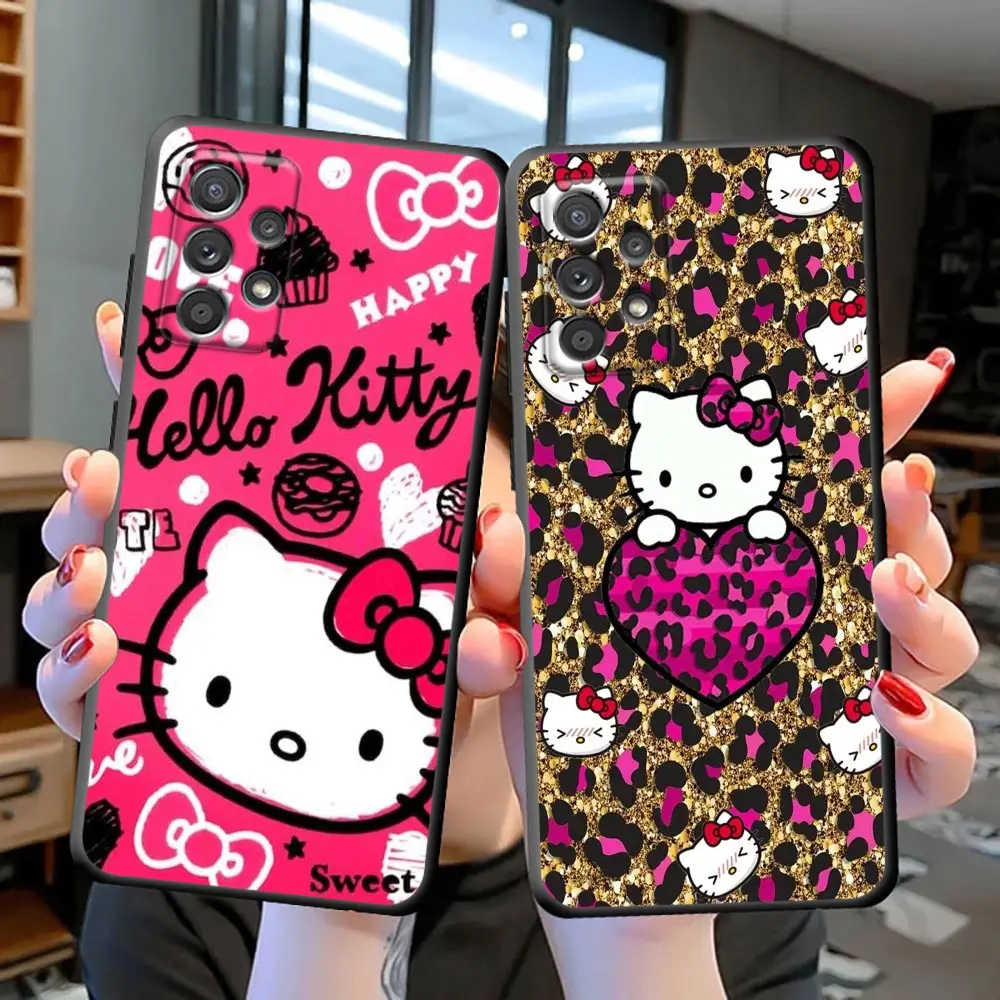 

Hello K-Kitty Cartoon Galaxy S23 Ultra Case For Samsung S23 S22 S21 S20 Ultra Cases FE S10 S10E LITE S9 Plus Cqoue Black Cover