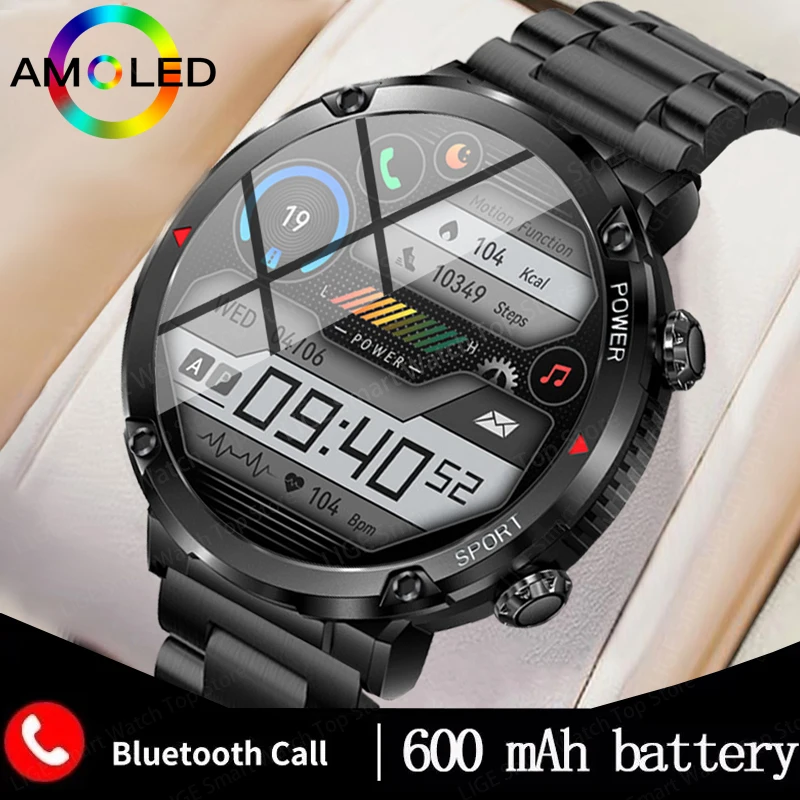 

600 mA Big Battery Men Smart Watch IP68 Waterproof Sports Fitness Smartwatch Bluetooth Call Bracelet Man 1.6 Inch HD Screen 2023