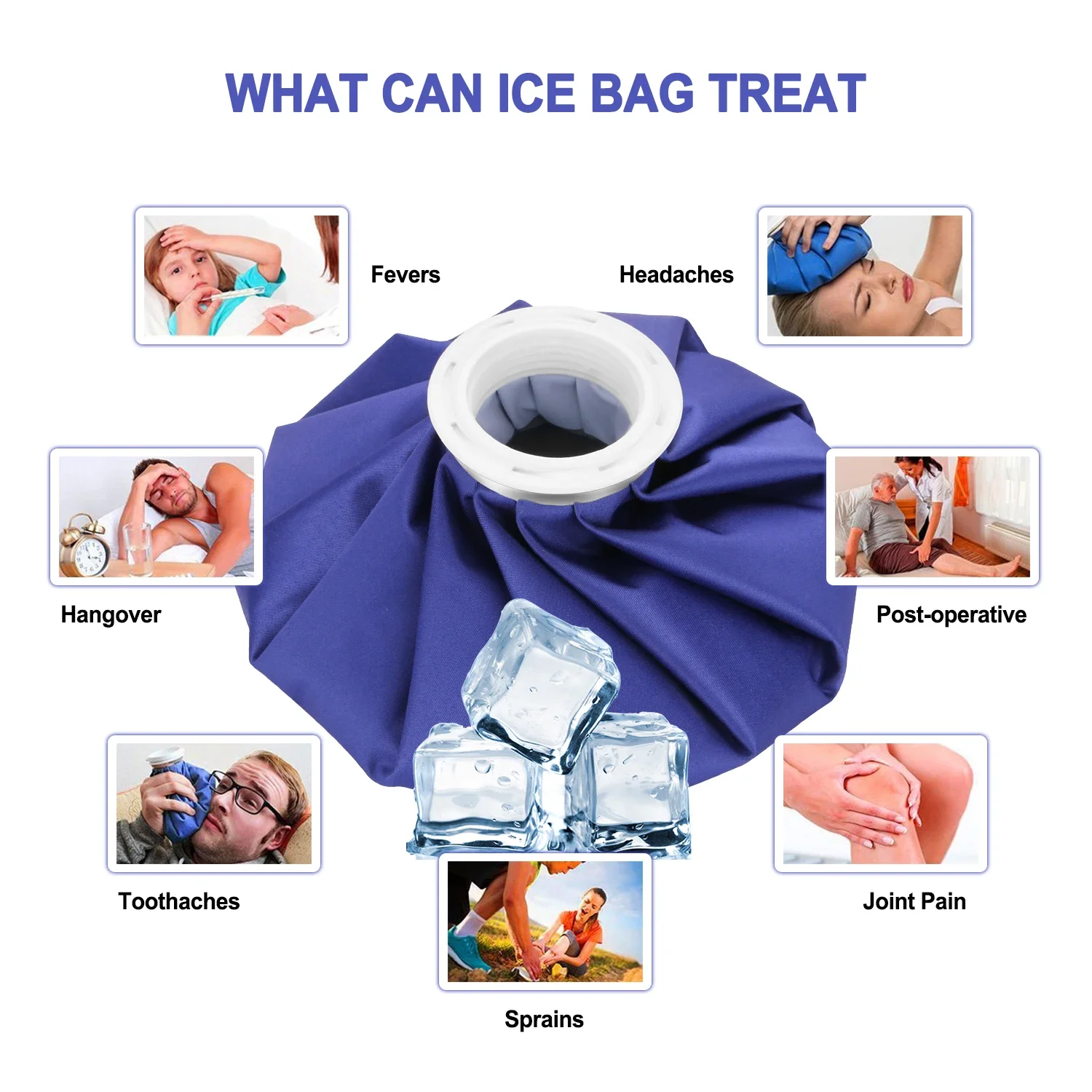 Ice Cold Pack Reusable Ice Bags Hot Water Bag for Injuries,Hot & Cold Therapy & Pain Relief with Elastic Breathable Support Wrap