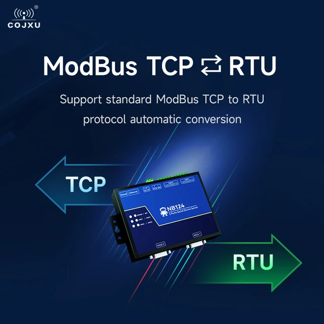 2-канальный последовательный сервер RS232/422/485 RJ45 Шлюз Modbus XHCIOT NB124S TCP/UDP/MQTT DC 8-28V AT Command встроенный Watchdog 3