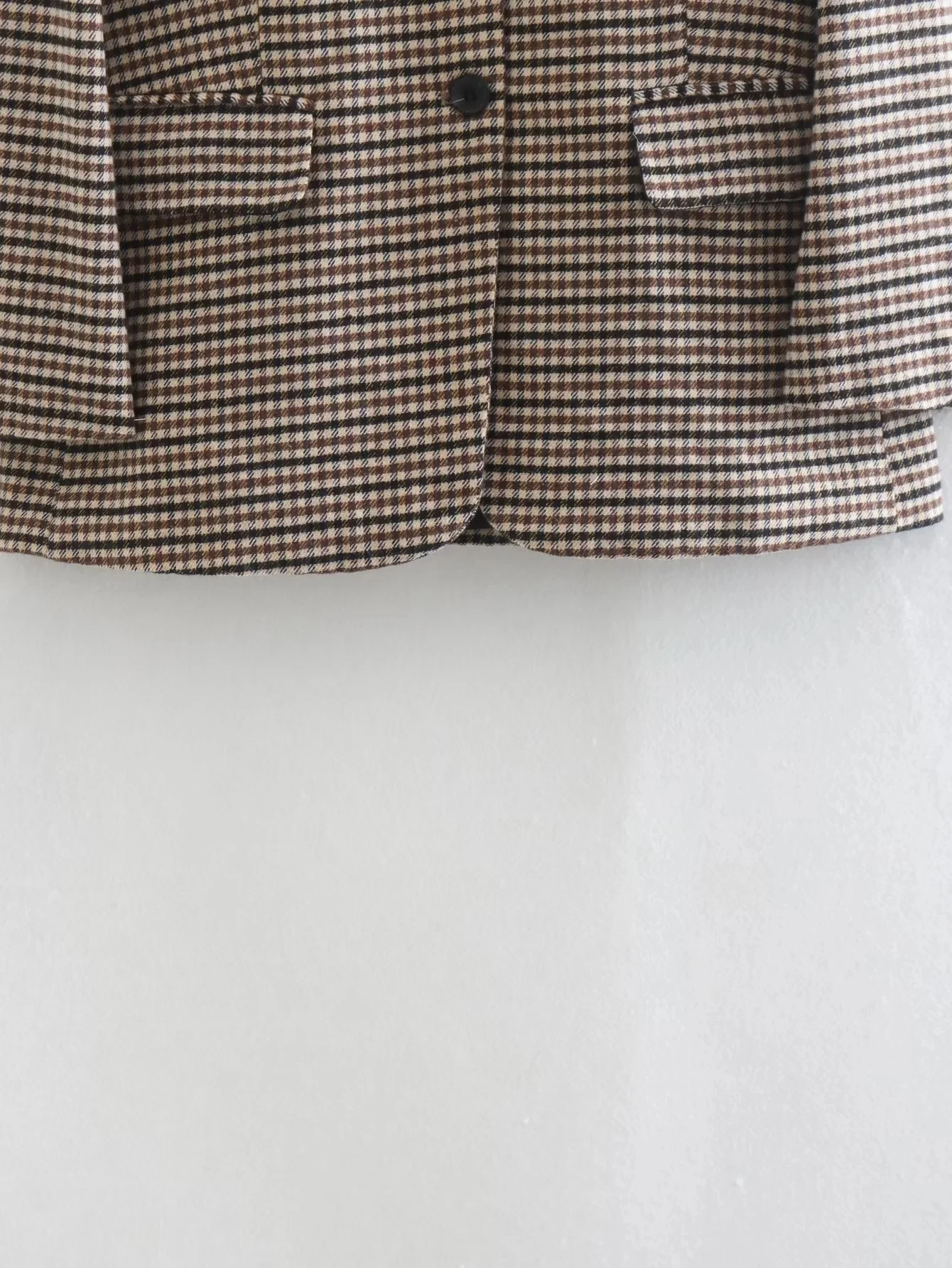 Maxdutti Ins Fashion Casual Jacket Blogger Retro Woolen Plaid Single Breatsed Fashion Blazers Women 6