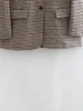 Maxdutti Ins Fashion Casual Jacket Blogger Retro Woolen Plaid Single Breatsed Fashion Blazers Women 6