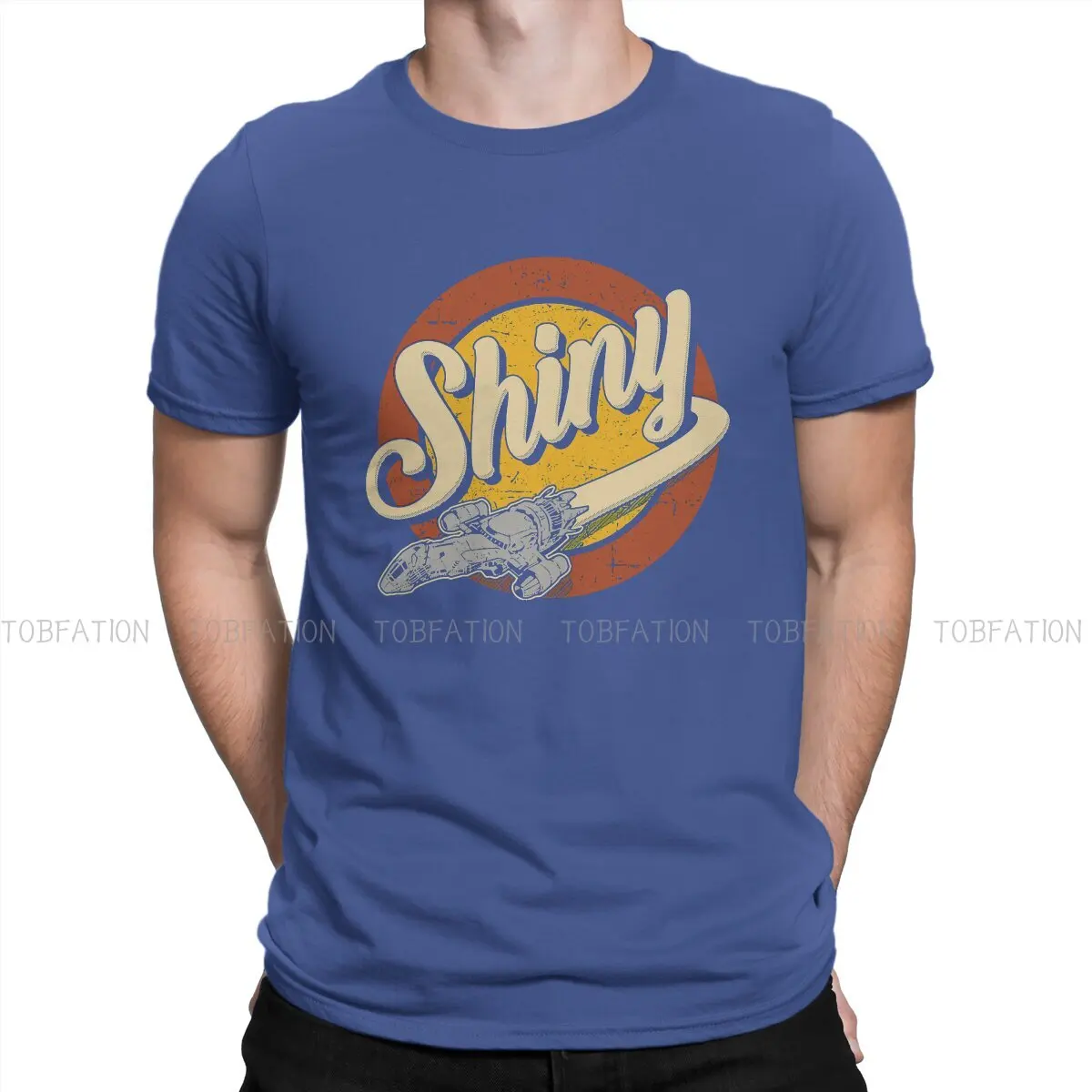 Shiny Firefly Inspired Sci-Fi Loose Cotton Men's T-Shirt