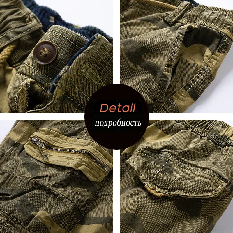 New Summer Men Cotton Cargo Camouflage Shorts Men Clothing Casual Breeche Bermuda Beach Jogger Shorts Male Hot Dropshipping 6